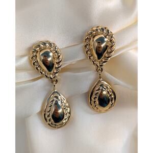 Vintage Givenchy Gold Tone Clip On Earrings